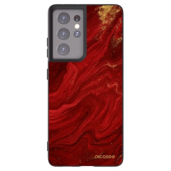 Picasee silikonový černý obal pro Samsung Galaxy S21 Ultra 5G G998B - Červená