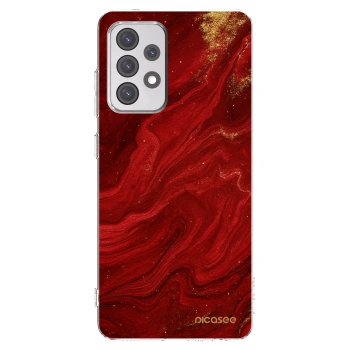 Picasee silikonový průhledný obal pro Samsung Galaxy A52 5G A525F - Červená