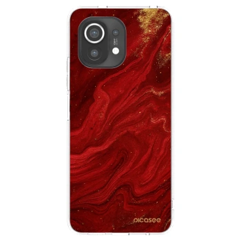 Picasee silikonový průhledný obal pro Xiaomi Mi 11 - Červená