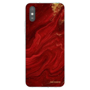 Picasee silikonový průhledný obal pro Xiaomi Redmi 9AT - Červená