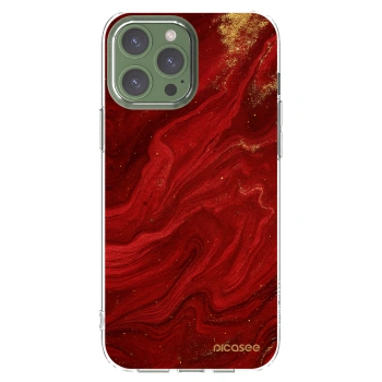 Picasee silikonový průhledný obal pro Apple iPhone 13 Pro Max - Červená