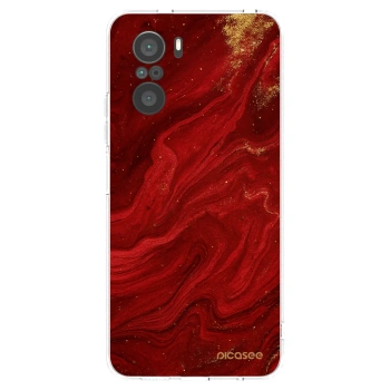 Picasee silikonový průhledný obal pro Xiaomi Poco F3 - Červená