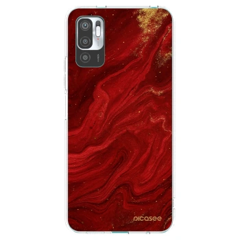 Picasee silikonový průhledný obal pro Xiaomi Redmi Note 10 5G - Červená