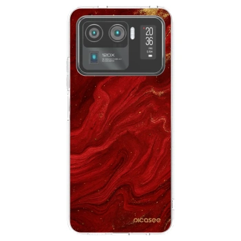 Picasee silikonový průhledný obal pro Xiaomi Mi 11 Ultra - Červená