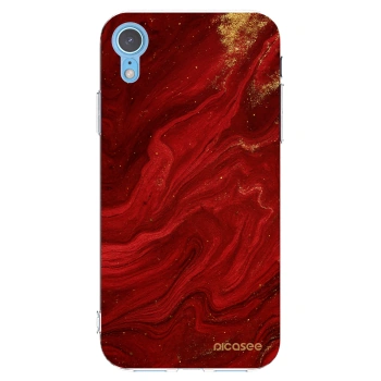 Picasee silikonový průhledný obal pro Apple iPhone XR - Červená