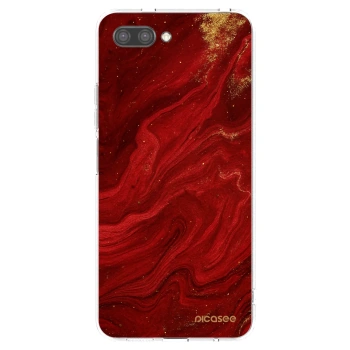 Picasee silikonový průhledný obal pro Honor 10 - Červená