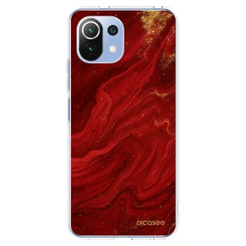 Picasee silikonový průhledný obal pro Xiaomi 11 Lite 5G NE - Červená