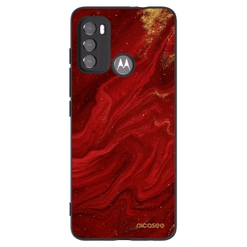 Picasee silikonový černý obal pro Motorola Moto G60 - Červená