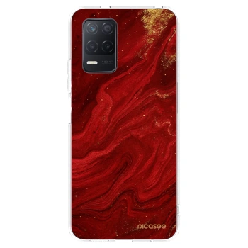 Picasee silikonový průhledný obal pro Realme 8 5G - Červená