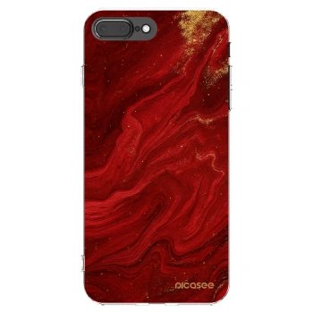Picasee silikonový průhledný obal pro Apple iPhone 7 Plus - Červená