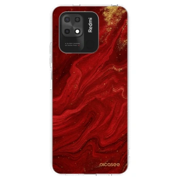 Picasee silikonový průhledný obal pro Xiaomi Redmi 10C - Červená