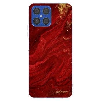 Picasee silikonový průhledný obal pro Honor X8 4G - Červená