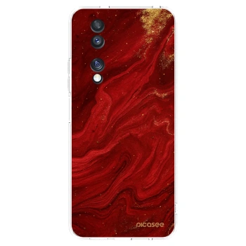 Picasee silikonový průhledný obal pro Honor 70 - Červená