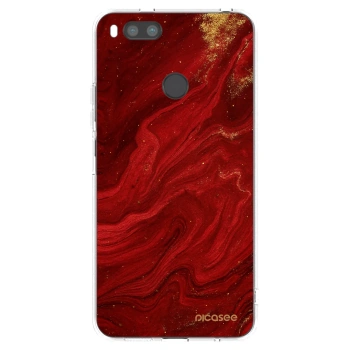 Picasee silikonový průhledný obal pro Xiaomi Redmi A1 - Červená