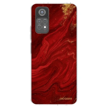 Picasee silikonový průhledný obal pro Xiaomi Redmi Note 11S 5G - Červená