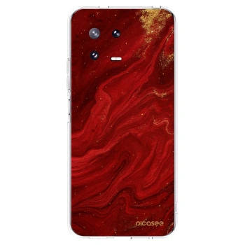 Picasee silikonový průhledný obal pro Xiaomi 13 Pro - Červená