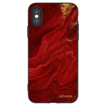Picasee silikonový černý obal pro Apple iPhone X/XS - Červená