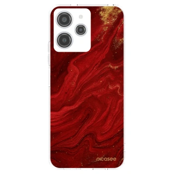 Picasee silikonový průhledný obal pro Xiaomi Redmi 12 4G - Červená