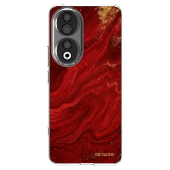 Picasee silikonový průhledný obal pro Honor 90 5G - Červená