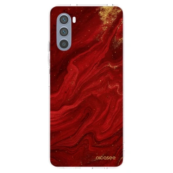 Picasee silikonový průhledný obal pro Motorola Moto G62 - Červená