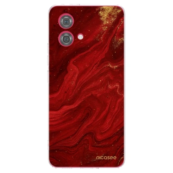 Picasee silikonový průhledný obal pro Motorola Moto G84 5G - Červená