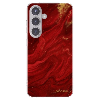 Picasee silikonový průhledný obal pro Samsung Galaxy S24 S921B 5G - Červená