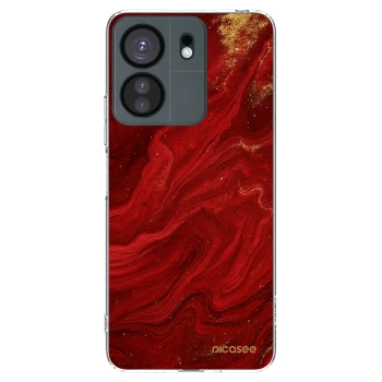 Picasee silikonový průhledný obal pro Xiaomi Redmi 13C 4G - Červená