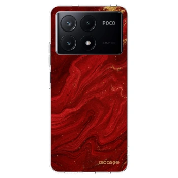 Picasee silikonový průhledný obal pro Xiaomi Poco X6 Pro - Červená