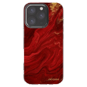 Picasee silikonový průhledný obal pro Apple iPhone 16 Pro - Červená