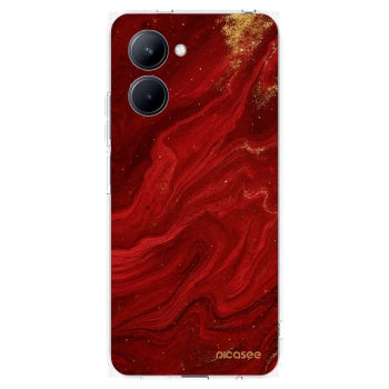 Picasee silikonový průhledný obal pro Realme C33 (2023) - Červená