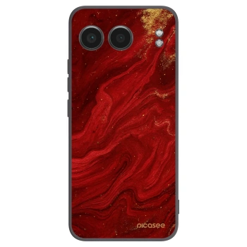 Picasee silikonový černý obal pro OnePlus Nord 4 - Červená