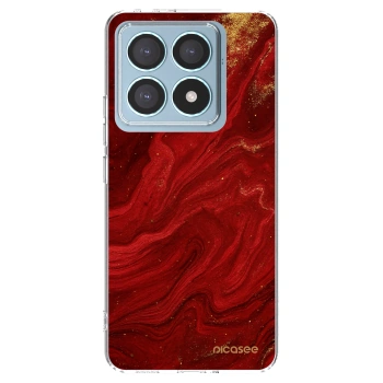 Picasee silikonový průhledný obal pro Xiaomi 14T Pro - Červená