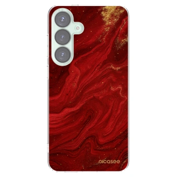 Picasee silikonový průhledný obal pro Samsung Galaxy S25+ 5G - Červená