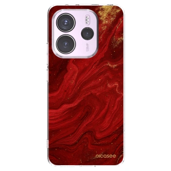Picasee silikonový průhledný obal pro Xiaomi Redmi Note 14 4G - Červená