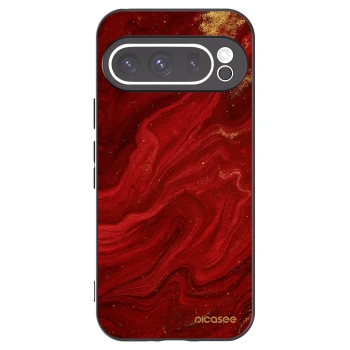 Picasee silikonový černý obal pro Google Pixel 9 Pro XL - Červená
