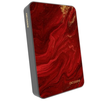 Picasee Powerbanka s MagSafe 10 000 mAh Šedá - Červená