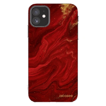 Picasee silikonový průhledný obal pro Apple iPhone 11 - Červená