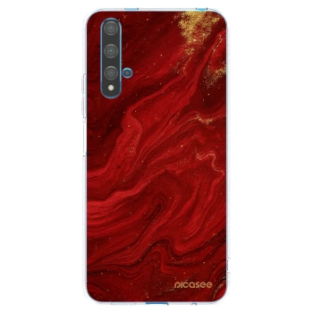 Picasee silikonový průhledný obal pro Huawei Nova 5T - Červená