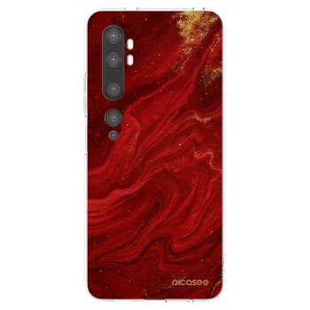 Picasee silikonový průhledný obal pro Xiaomi Mi Note 10 (Pro) - Červená