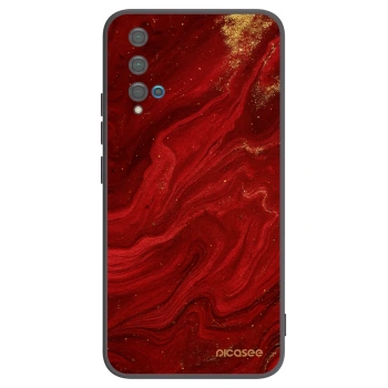 Picasee silikonový černý obal pro Huawei Nova 5T - Červená