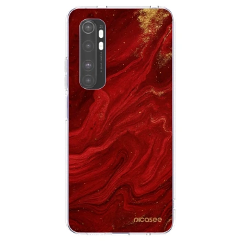 Picasee silikonový průhledný obal pro Xiaomi Mi Note 10 Lite - Červená
