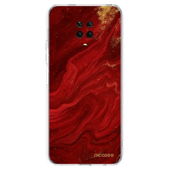 Picasee silikonový průhledný obal pro Xiaomi Redmi Note 9S - Červená