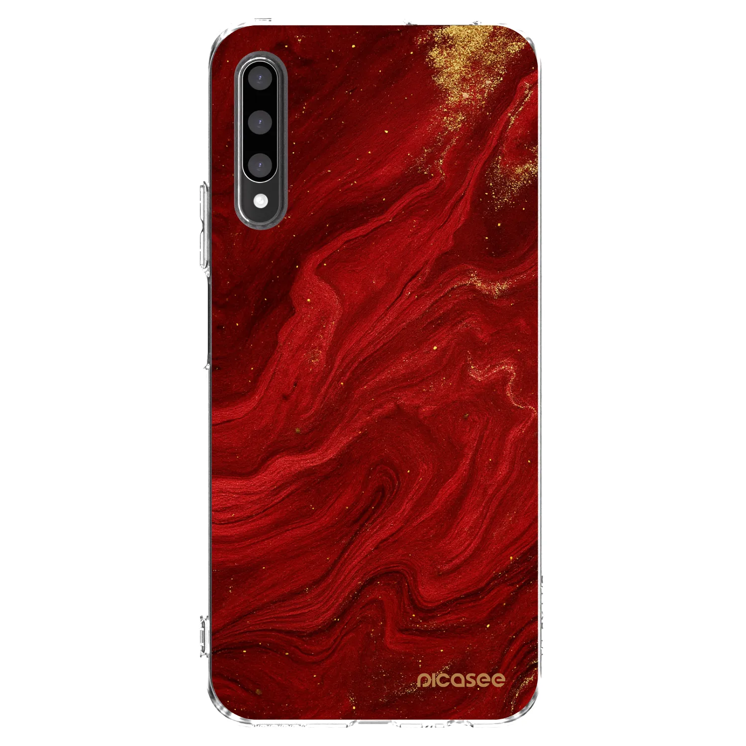 Picasee silikonový průhledný obal pro Honor 9X Pro - Červená
