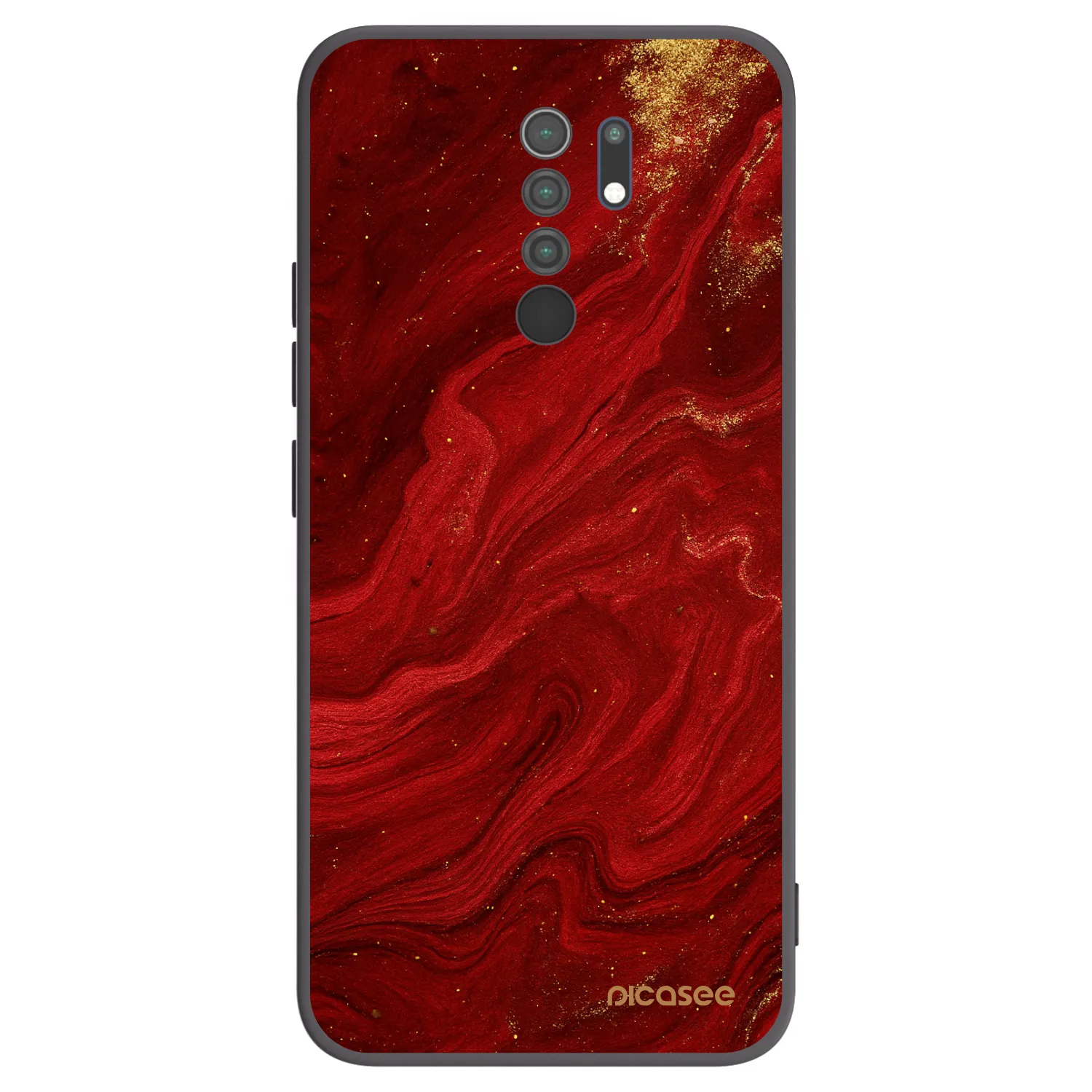 Picasee silikonový černý obal pro Xiaomi Redmi 9 - Červená