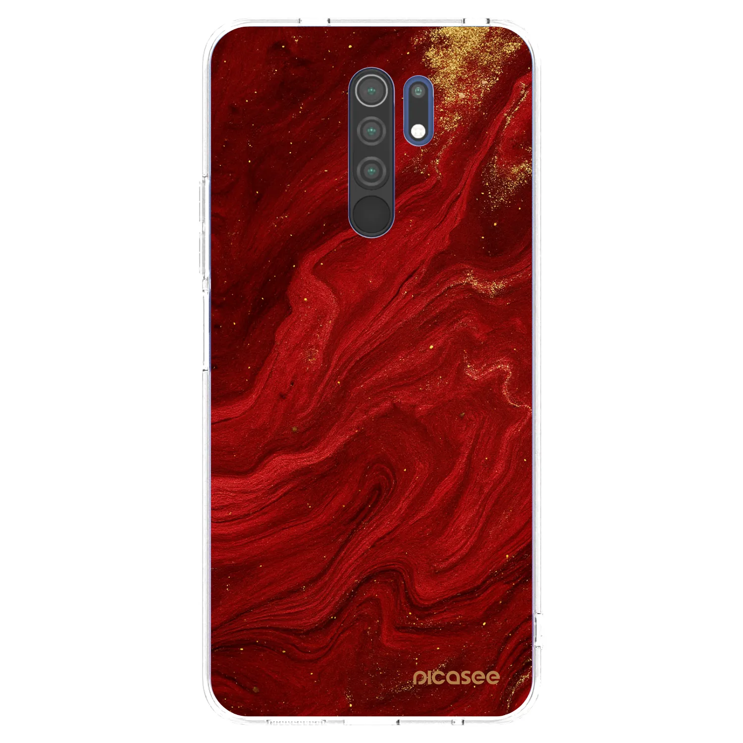 Picasee silikonový průhledný obal pro Xiaomi Redmi 9 - Červená