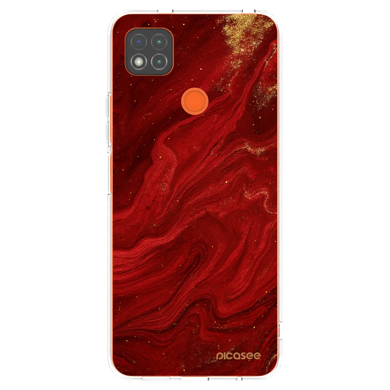 Picasee silikonový průhledný obal pro Xiaomi Redmi 9C - Červená
