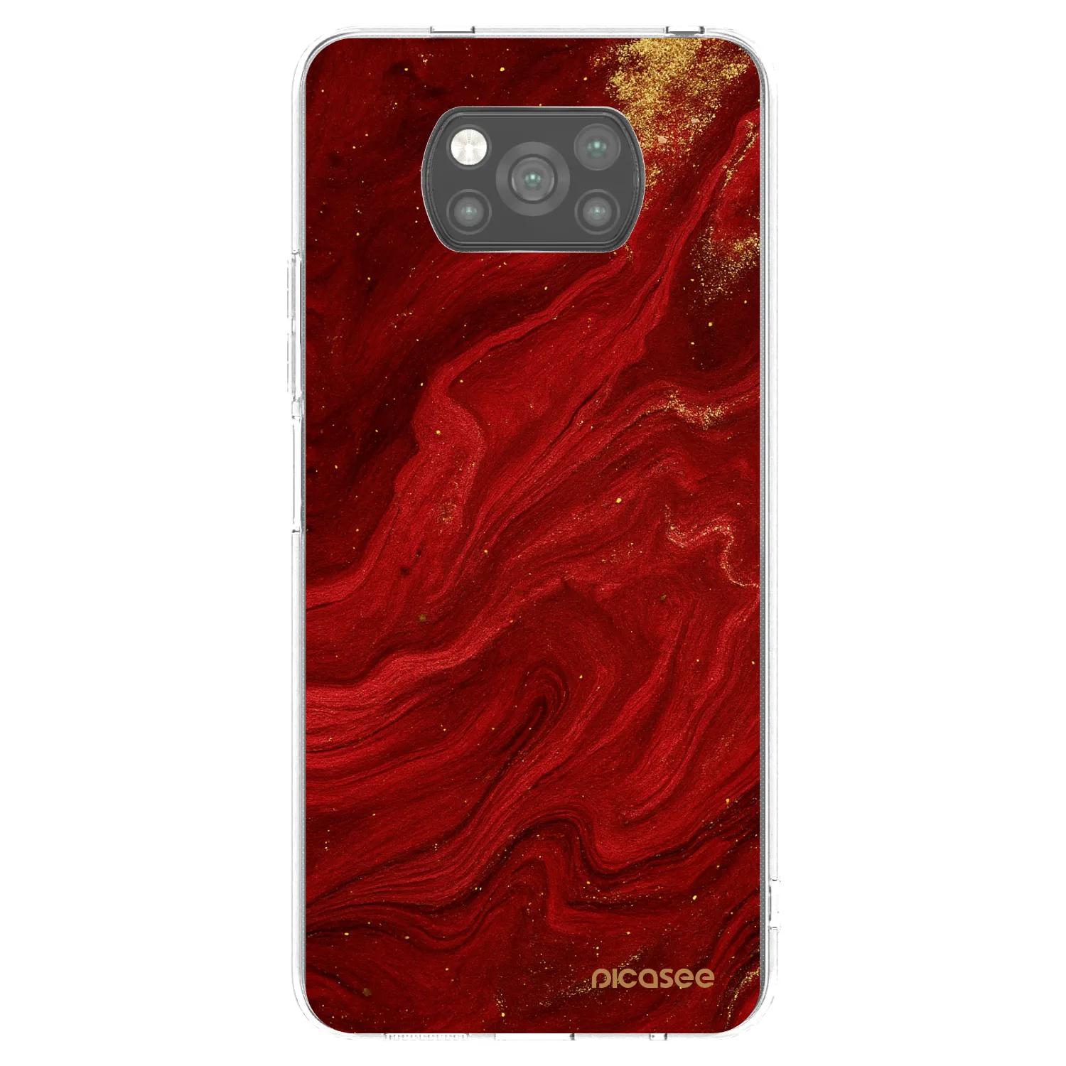 Picasee silikonový černý obal pro Xiaomi Poco X3 - Červená