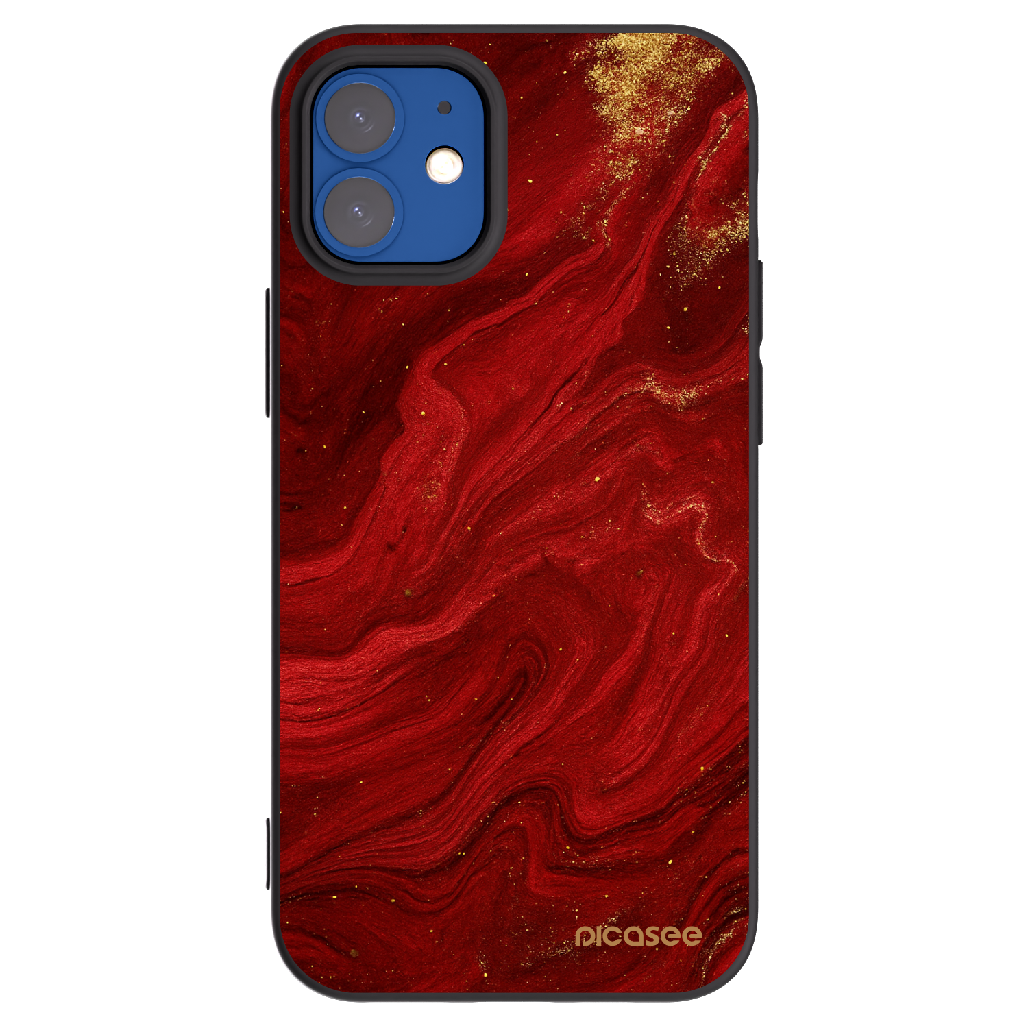 Picasee silikonový černý obal pro Apple iPhone 12 mini - Červená