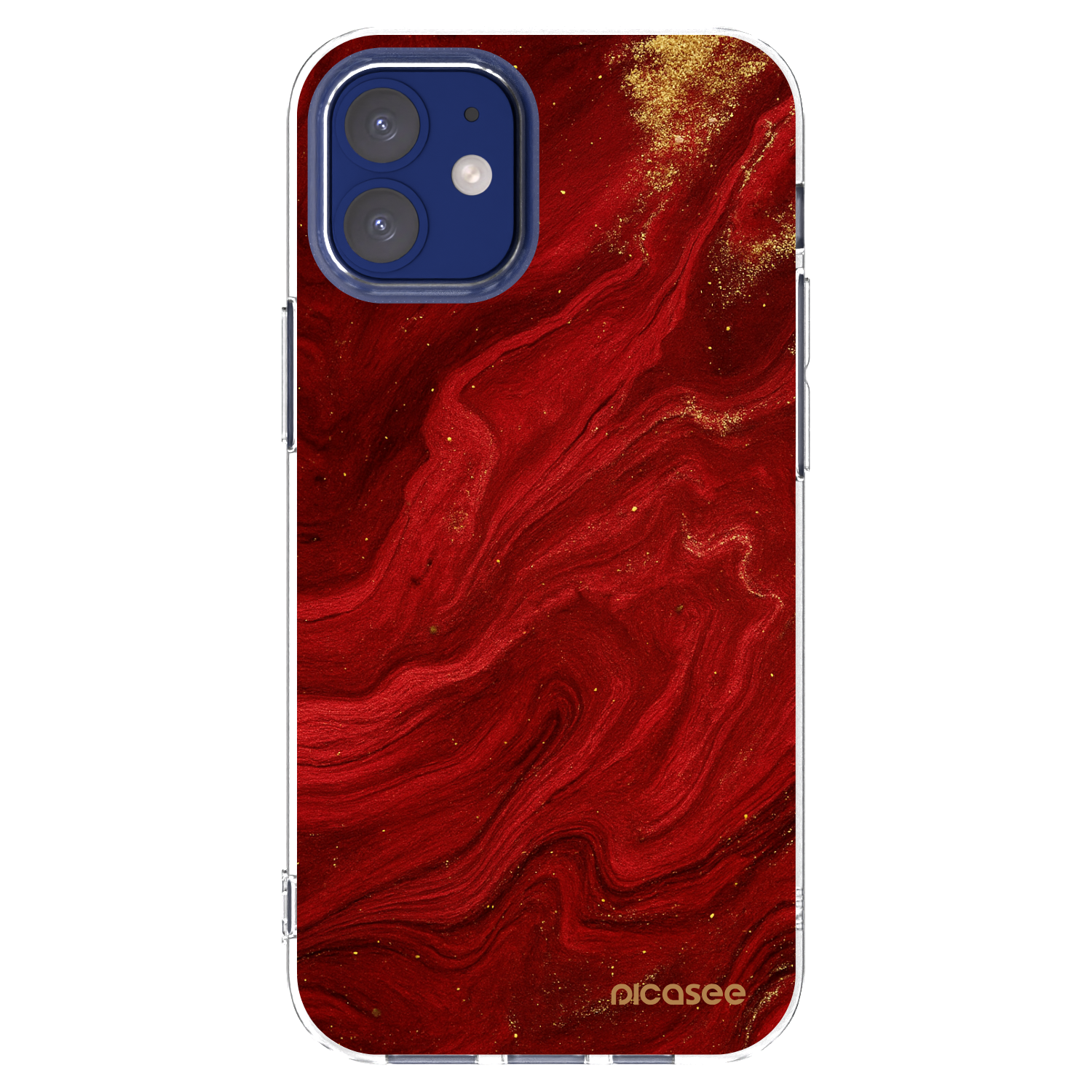 Picasee silikonový průhledný obal pro Apple iPhone 12 mini - Červená
