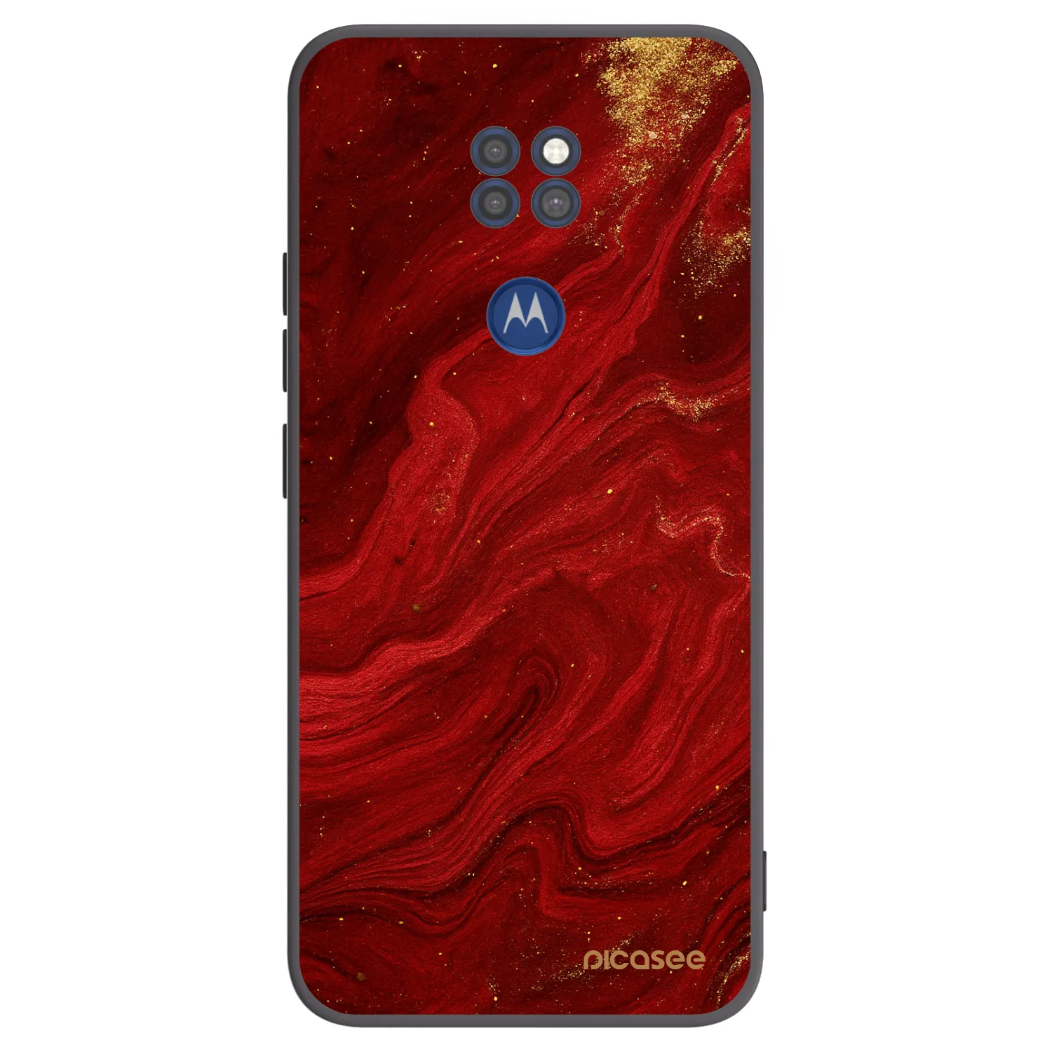 Picasee silikonový černý obal pro Motorola Moto G9 Play - Červená
